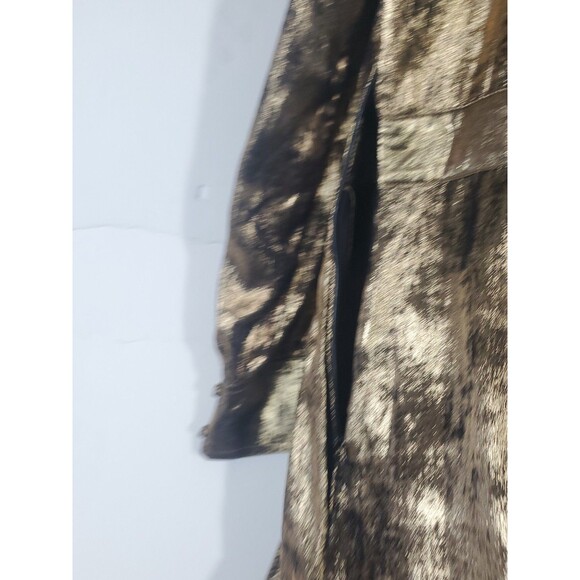 la Joie 18W Button Front Closure Gold Tiered Free Flowing Midi or Maxi Dress - Picture 9 of 15